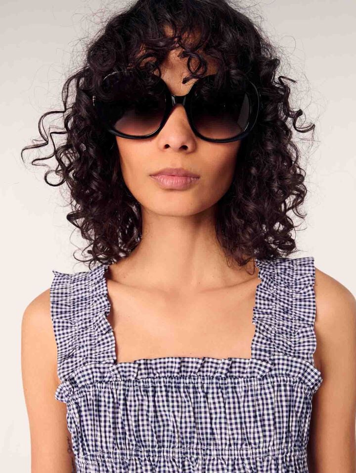 Gesmoktes Top mit Vichy-Muster