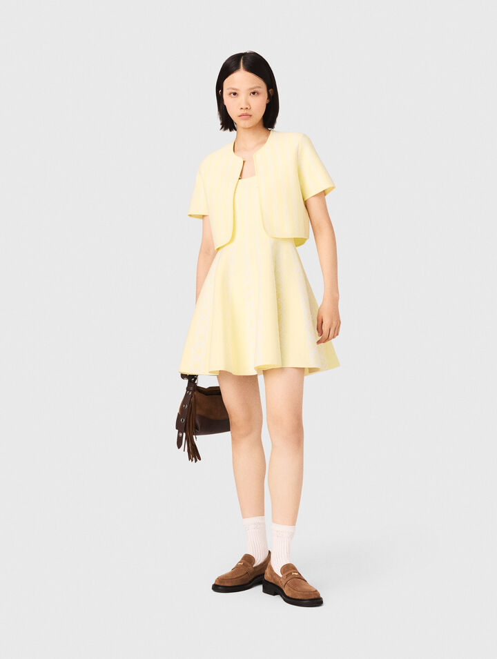 Kurzer Cardigan aus Jacquard-Strick