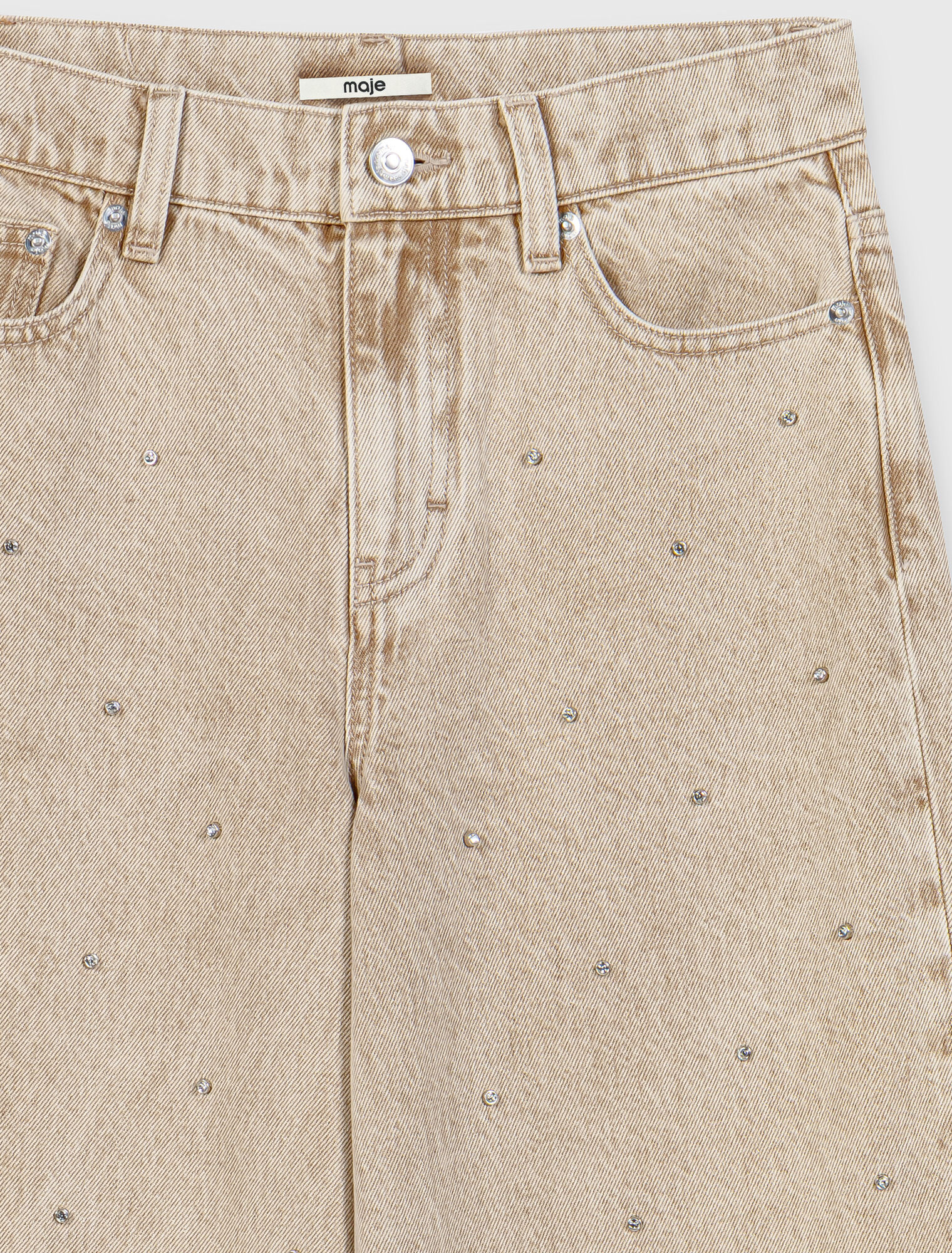 Weite Jeans mit Strass