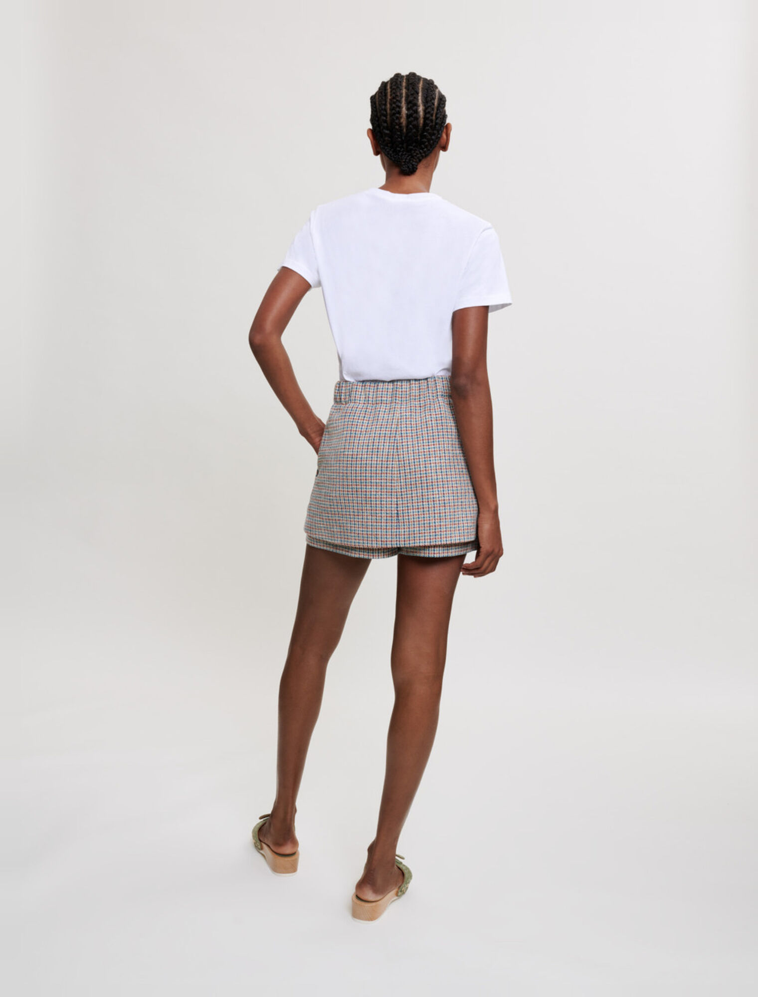 Shorts mit Hahnentrittmuster