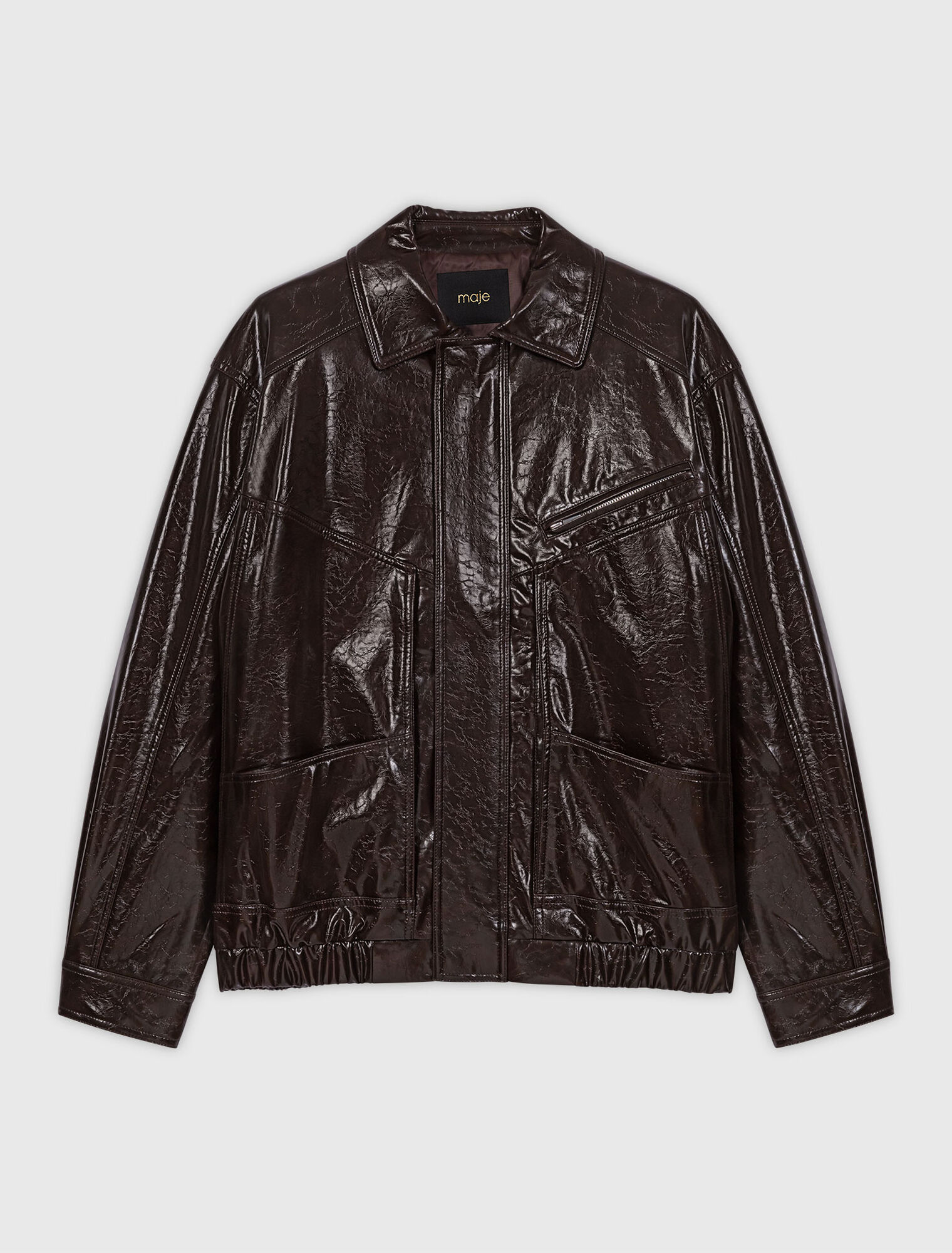 Jacke aus Kunstleder in Craquelé-Optik