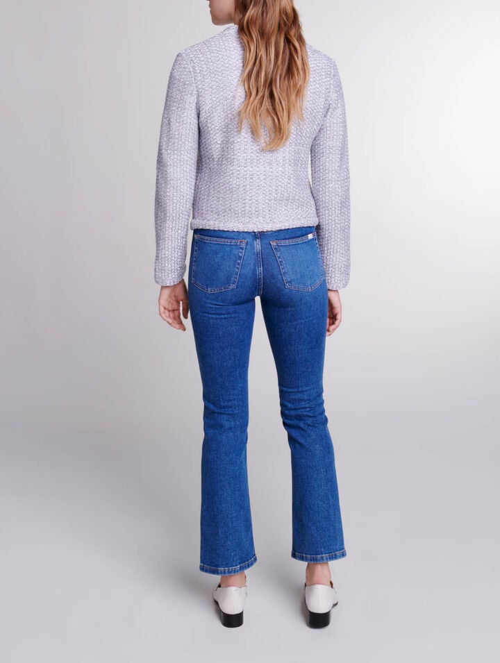 Strick-Cardigan in Tweed-Optik