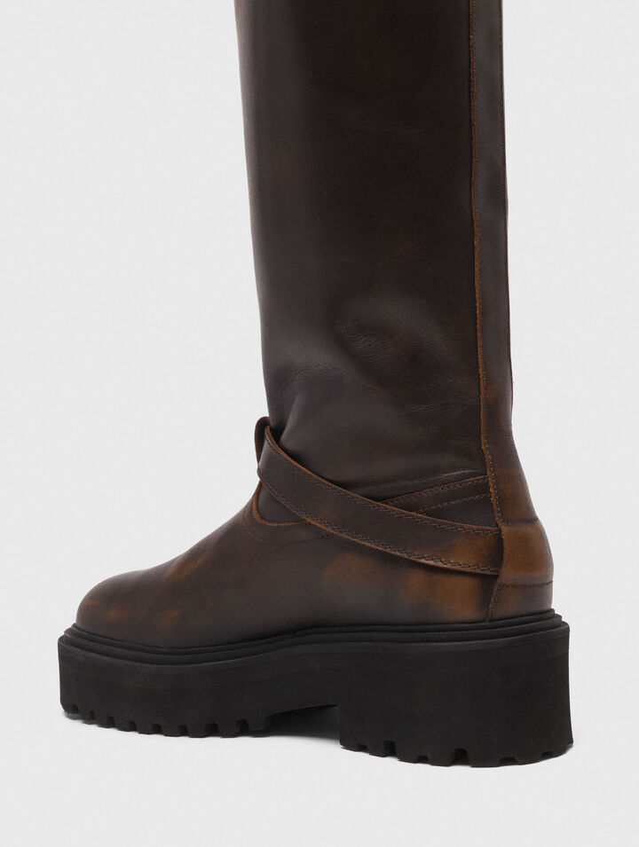 Bikerstiefel aus Leder