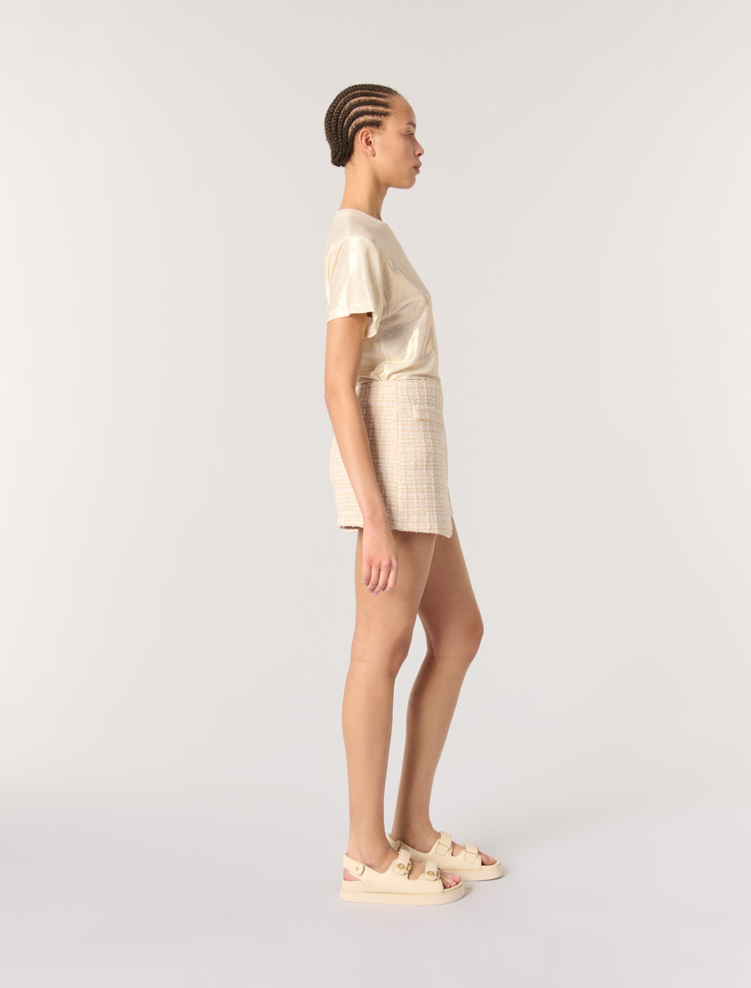 Trompe-l'Oeil-Shorts aus Tweed