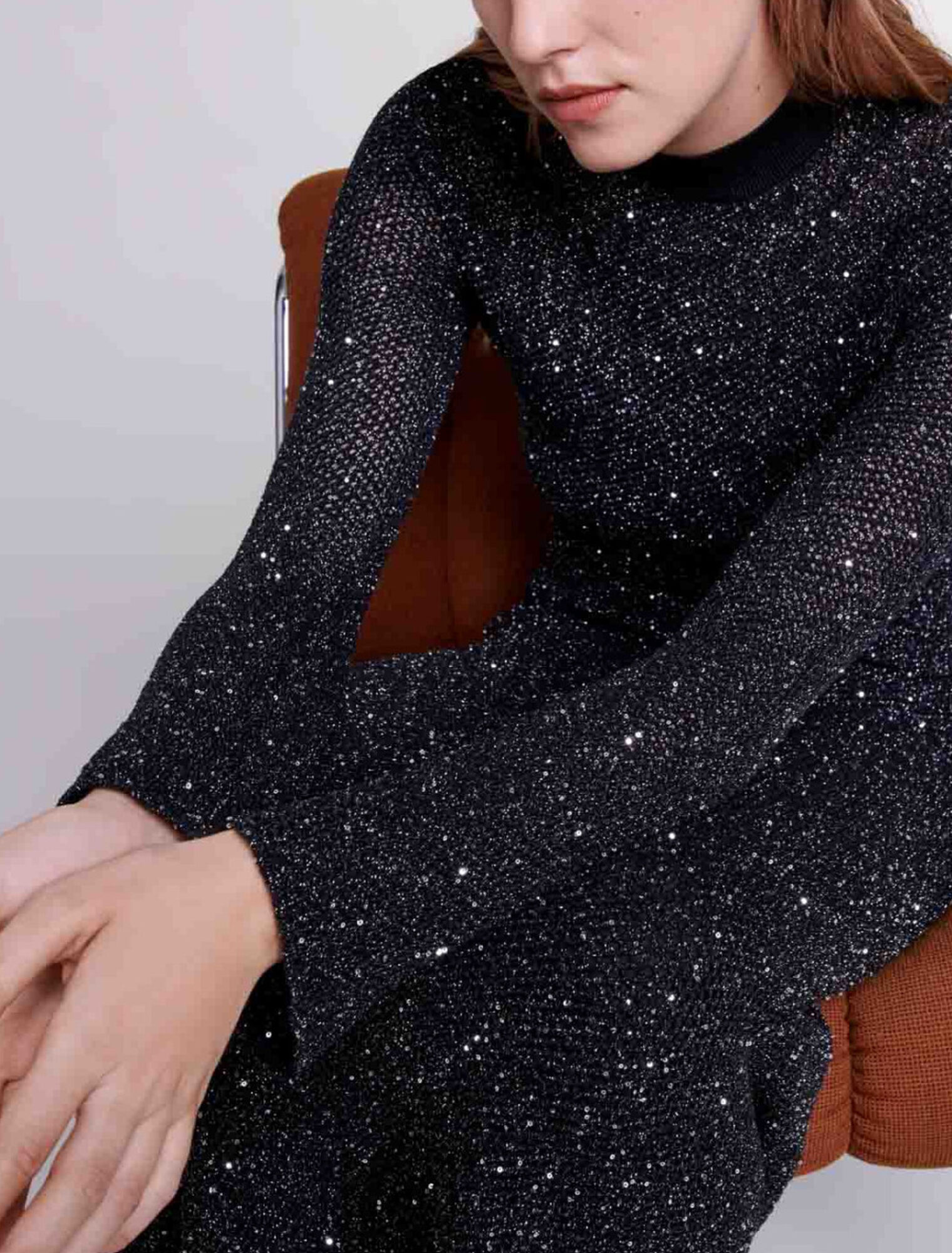 Langes Strickkleid
