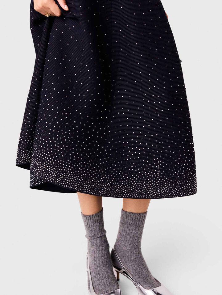Langes Strickkleid mit Strass