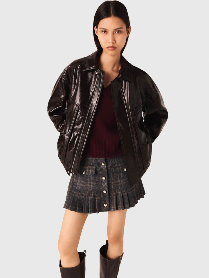 Jacke aus Kunstleder in Craquelé-Optik