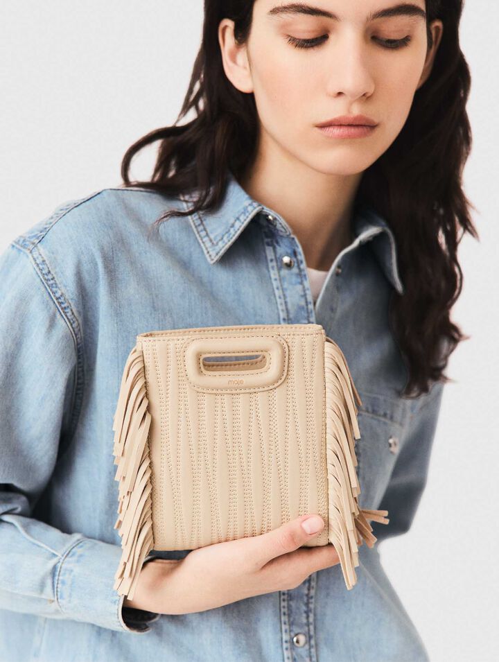 Minitasche M, abgestepptes Leder