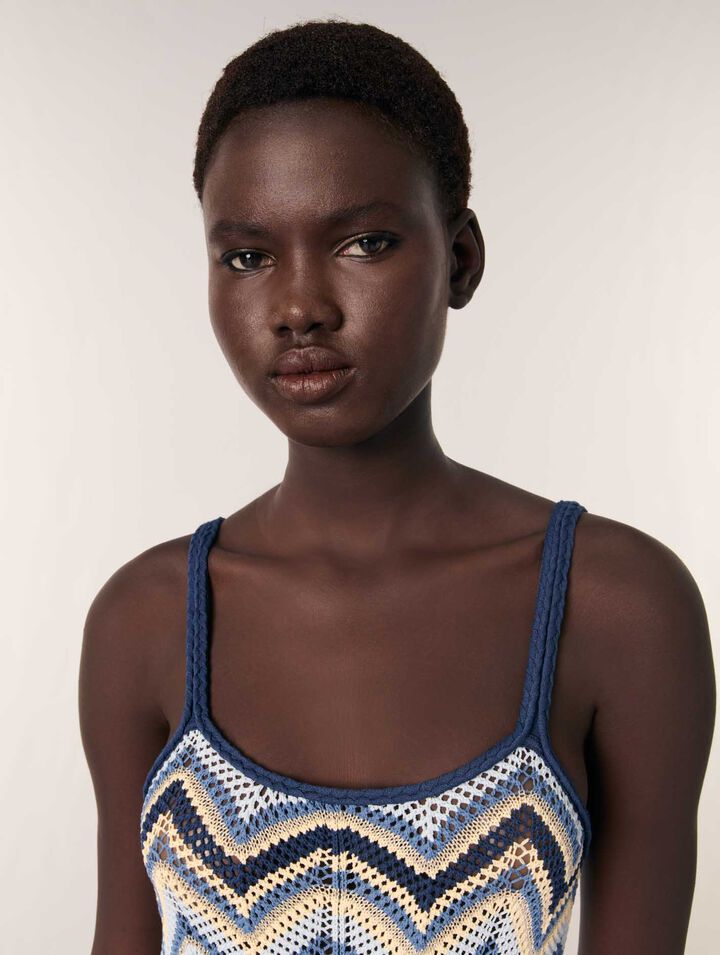 Langes Häkelkleid