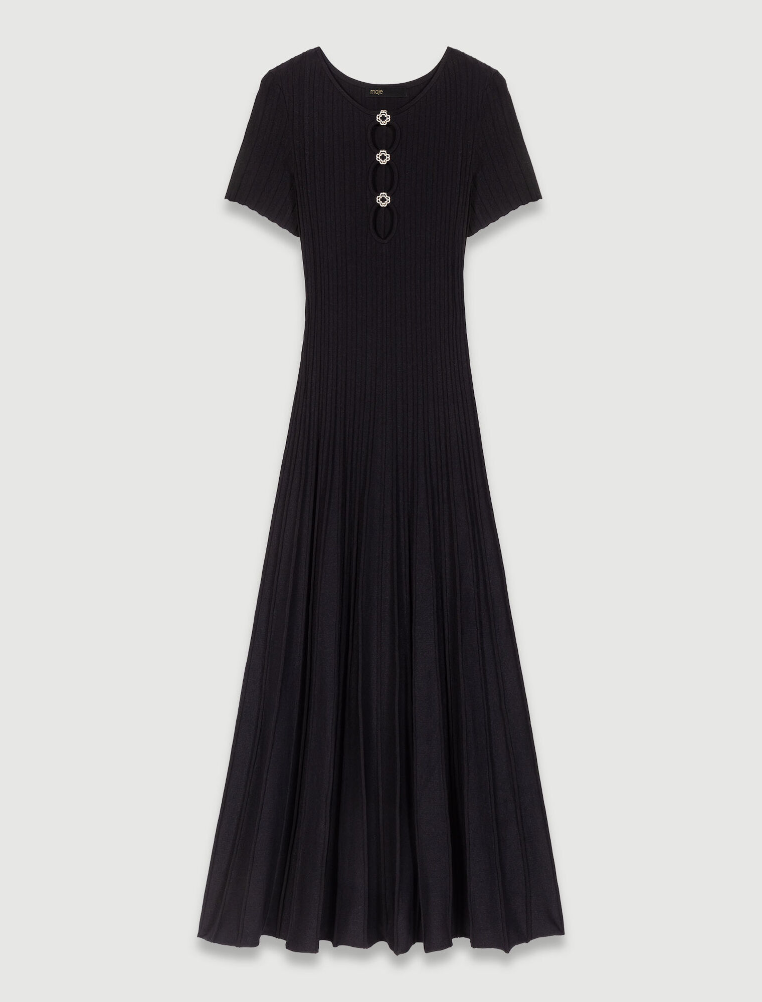 Langes Kleid aus Rippstrick