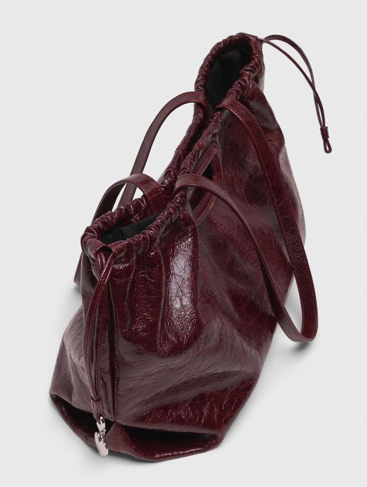 Tote-Tasche M aus Craquelé-Leder