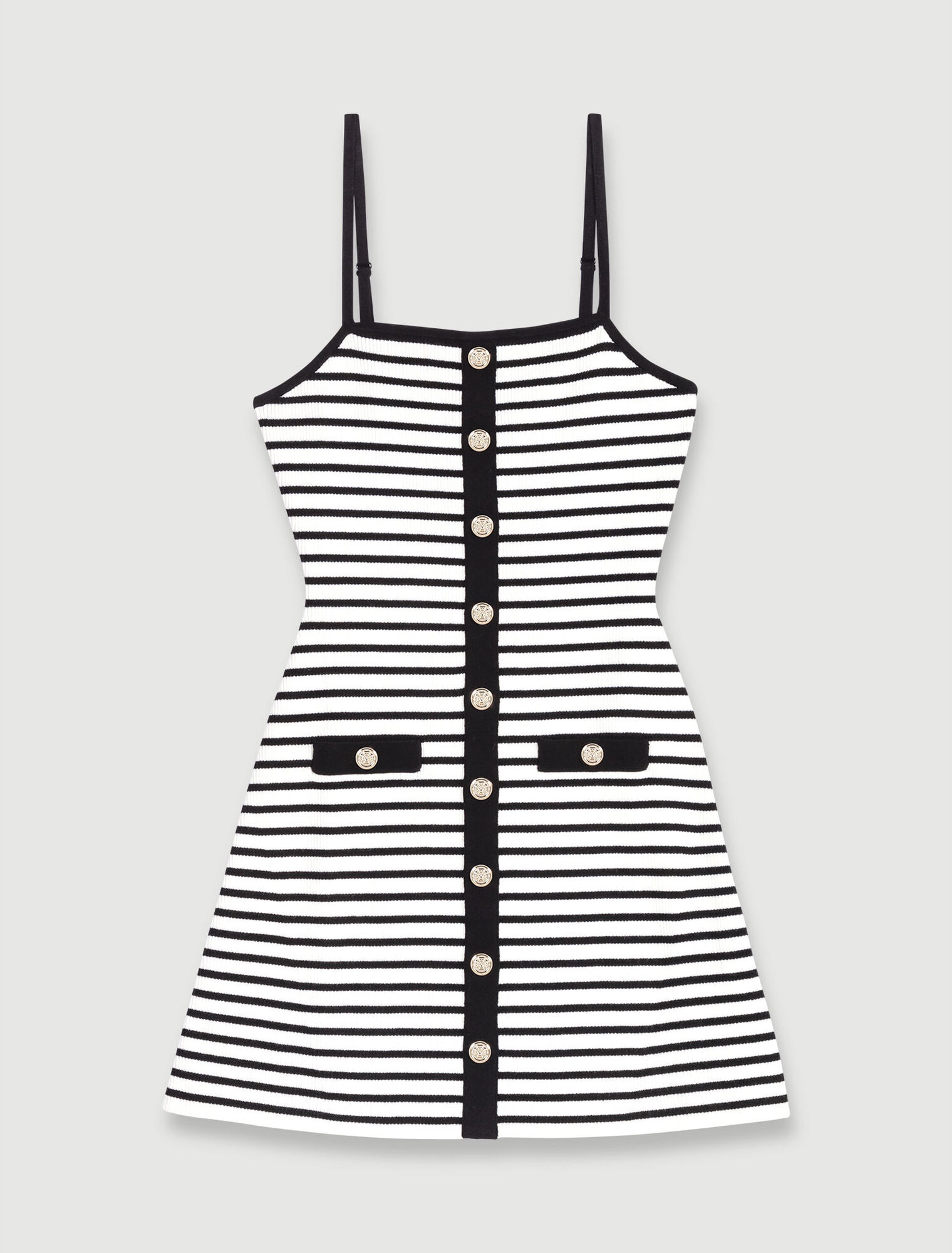 Kurzes Strickkleid mit Streifen