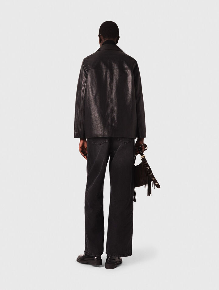 Gesteppte Lederjacke