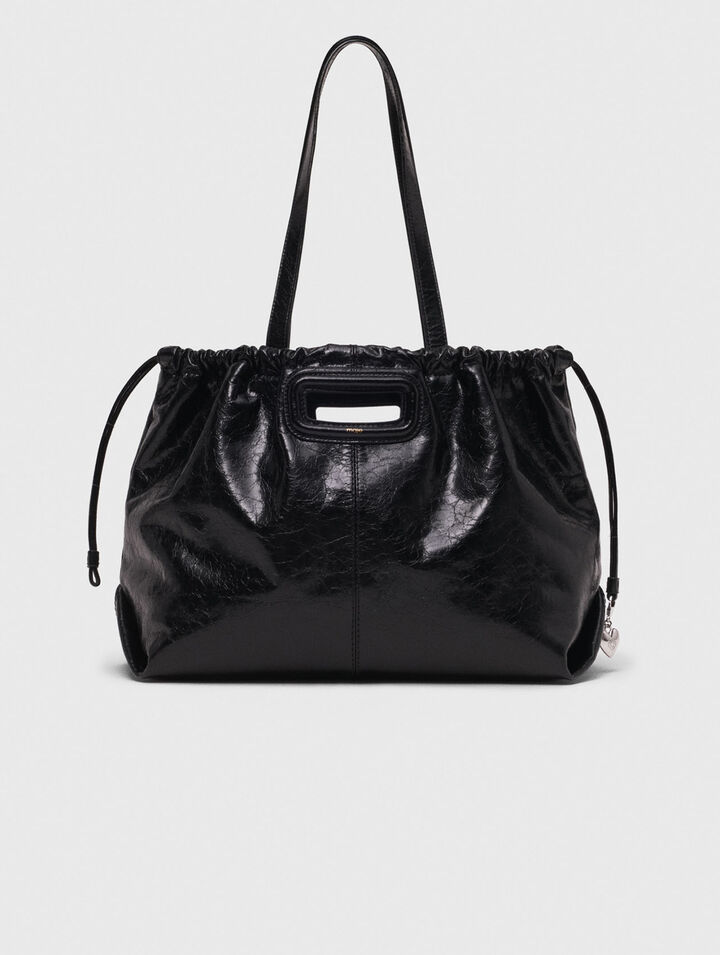 Tote-Tasche M aus Craquelé-Leder
