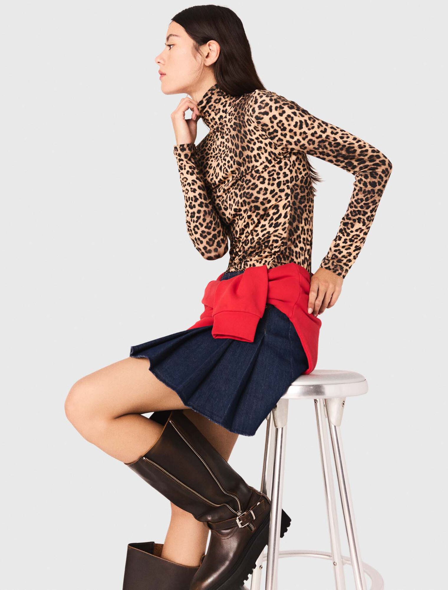 T-Shirt mit Leopardenprint