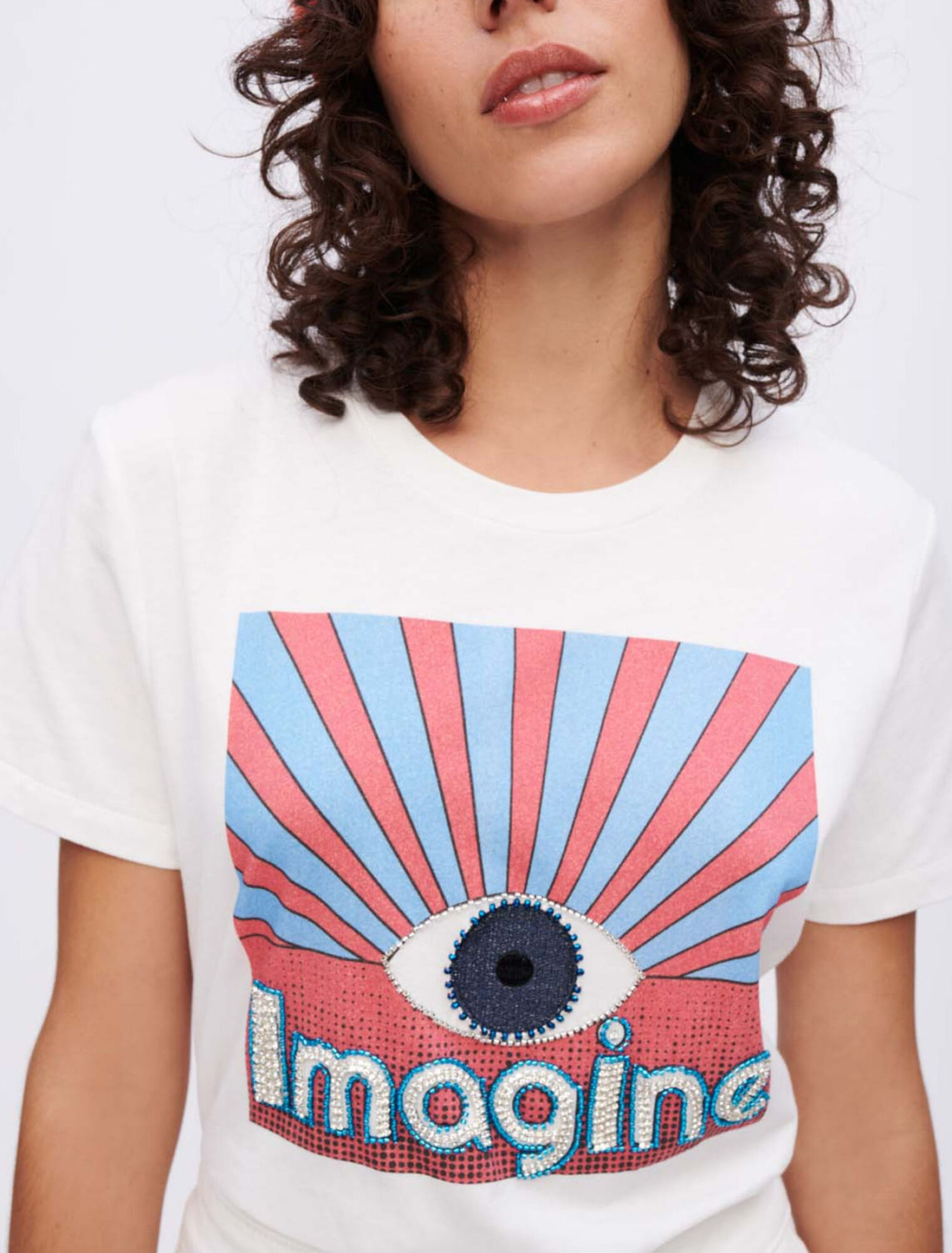 T-Shirt mit Strass-Siebdruck