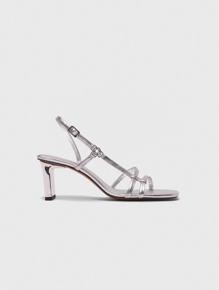 Metallic-Riemchensandale
