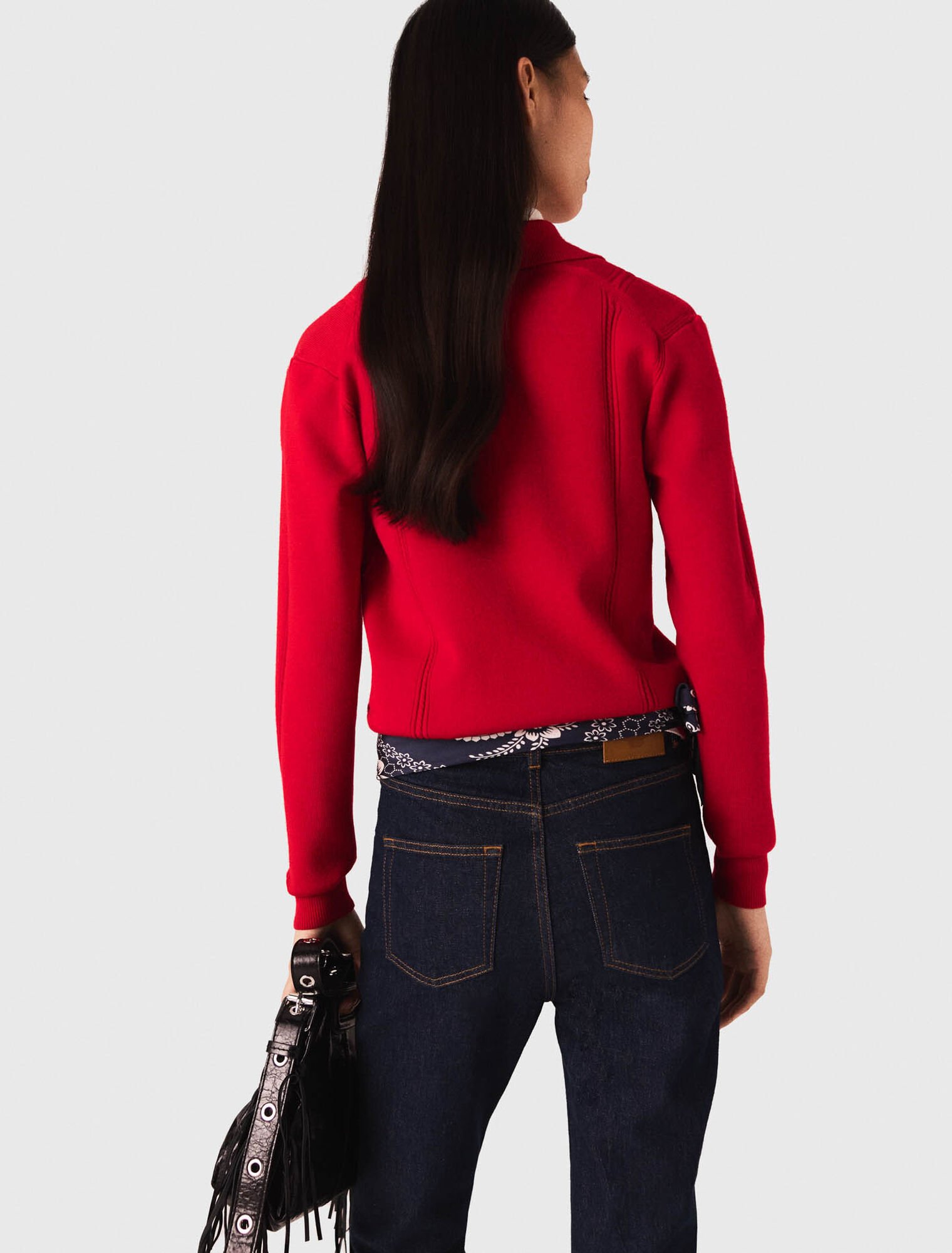 Pullover mit Polokragen & Stickerei