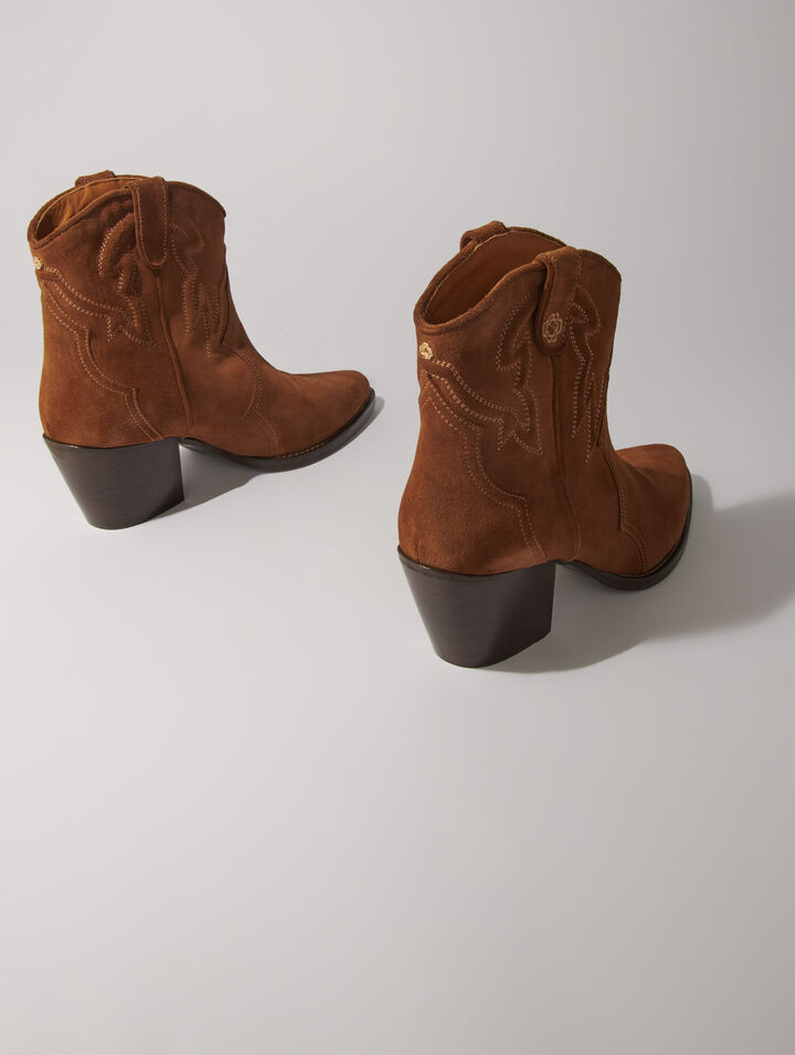 Santiags Stiefeletten Veloursleder