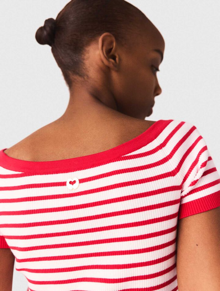 Gestreiftes U-Boot-Top aus Strick