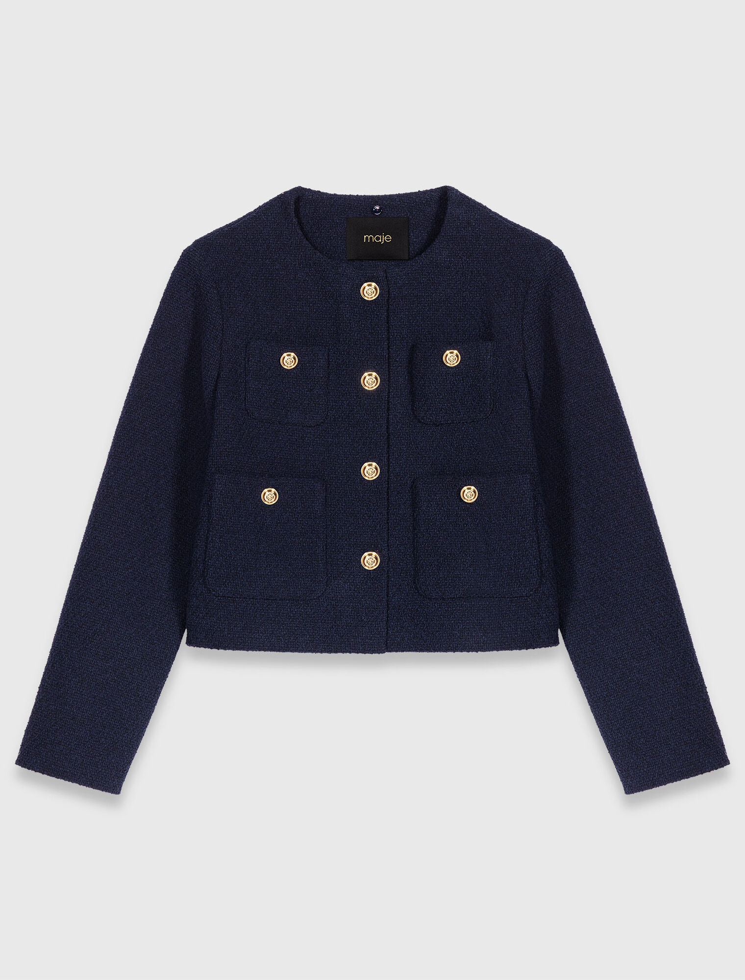 Kurze Tweed-Jacke, Kragen abnehmbar