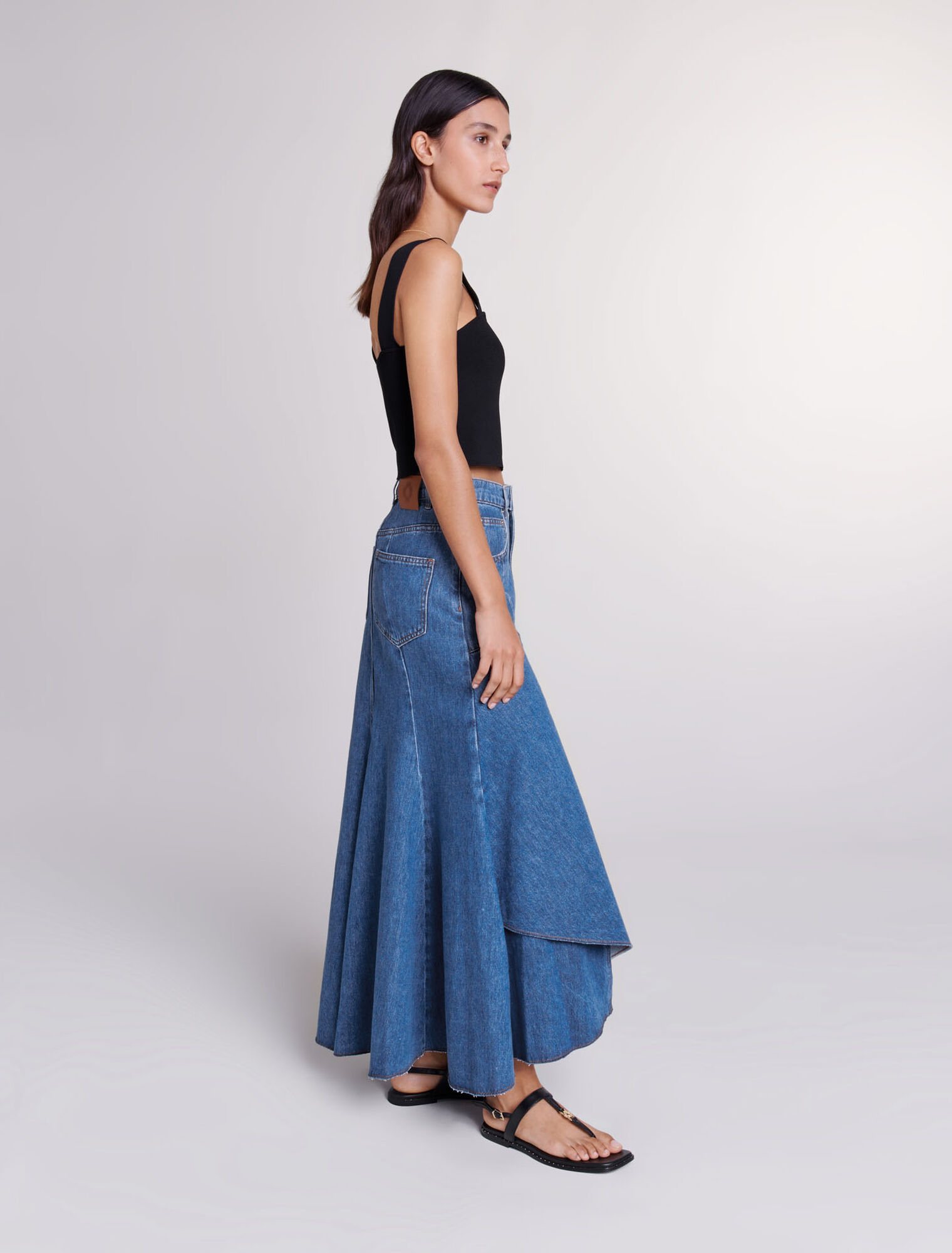 Asymmetrischer Jeansrock