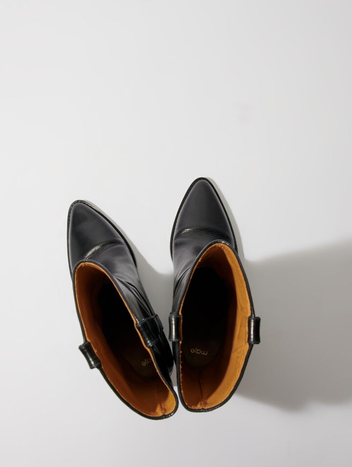 Lederstiefel mit Absatz