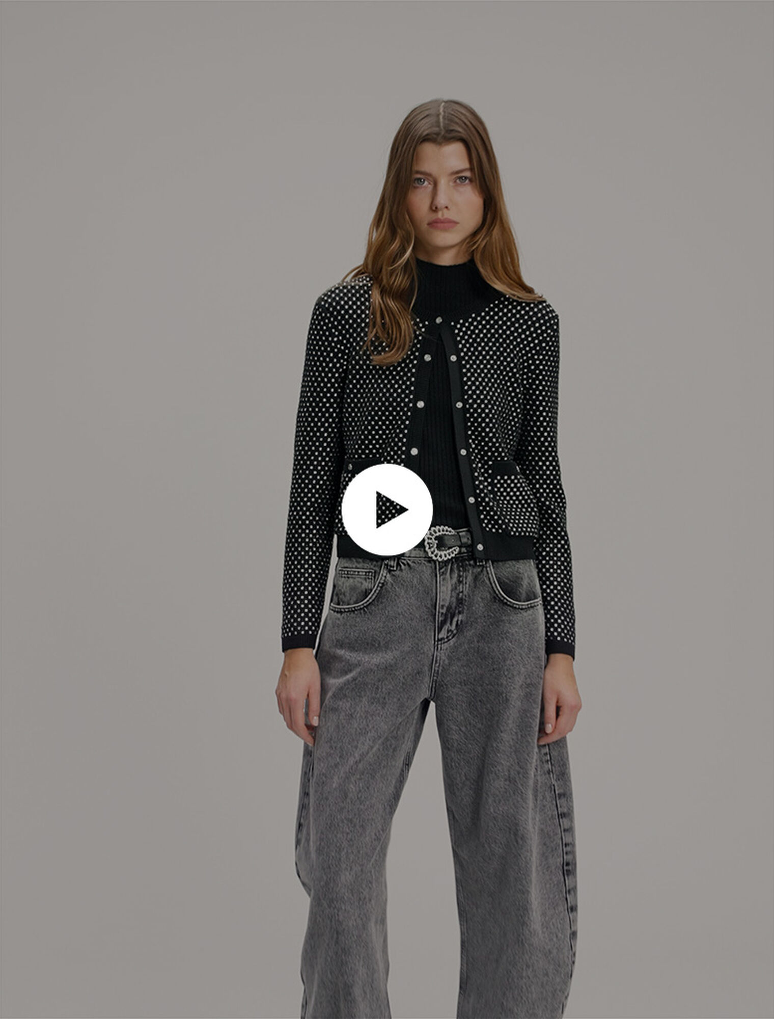 Cardigan mit Strass-Verzierung