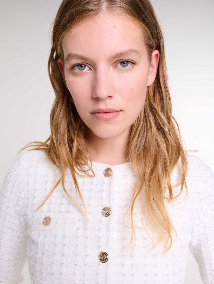 Strickcardigan mit Pailletten