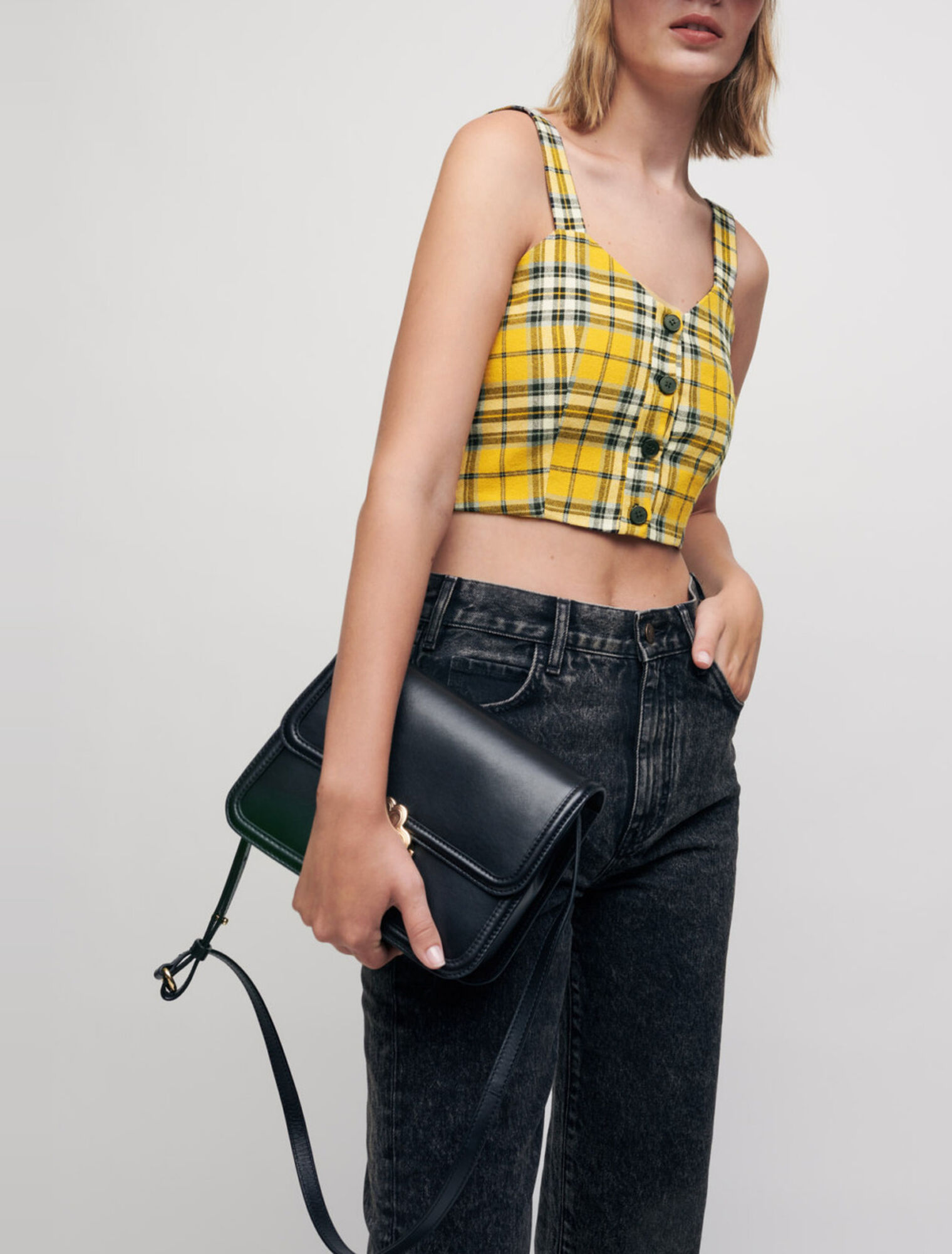 Crop Top mit Karos in Tartan-Optik
