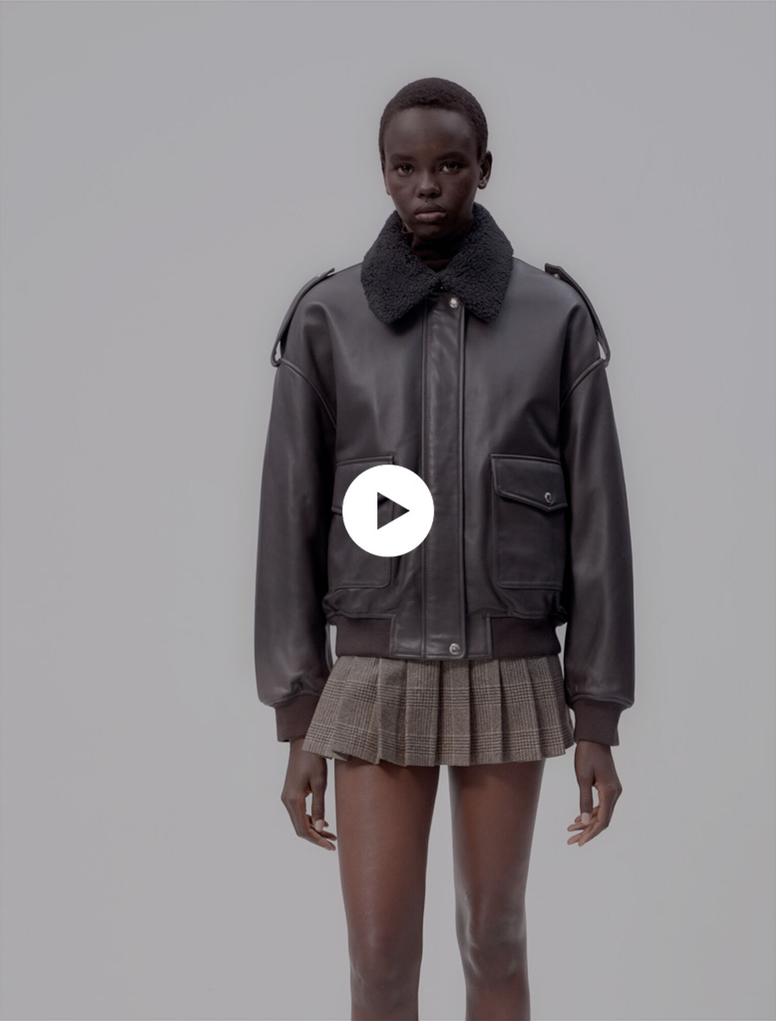 Oversize-Lederjacke