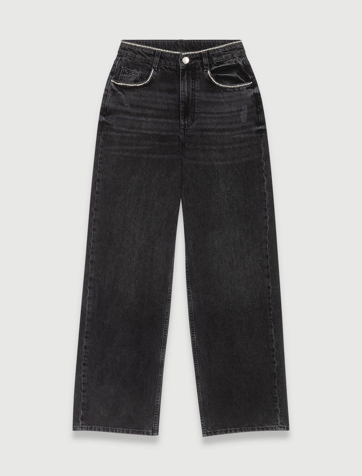 Weite Jeans mit Strass