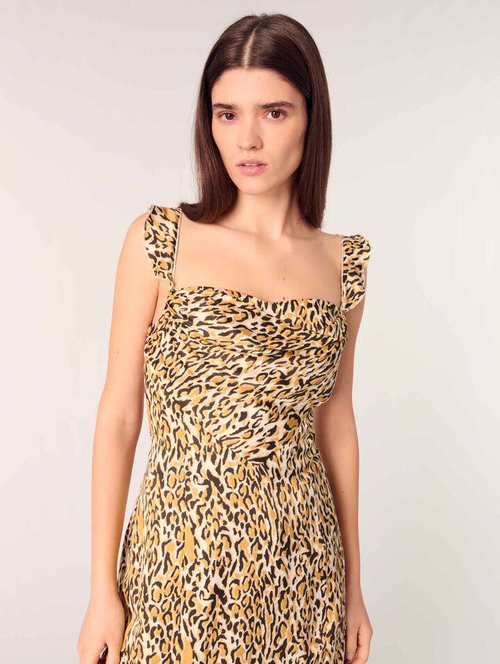 Kurzes Kleid mit Leoparden-Print