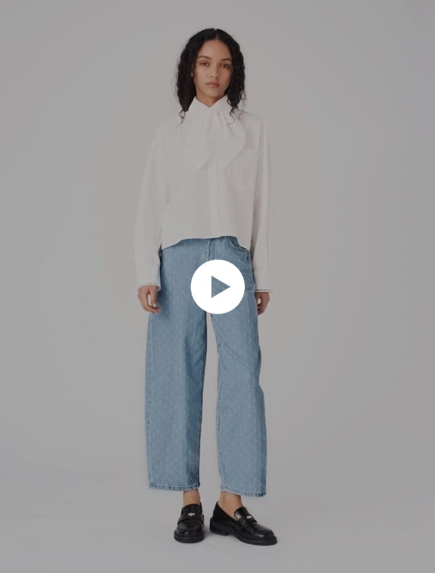 Texturierte Balloon-Jeans