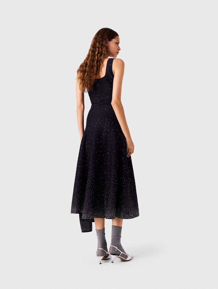 Langes Strickkleid mit Strass