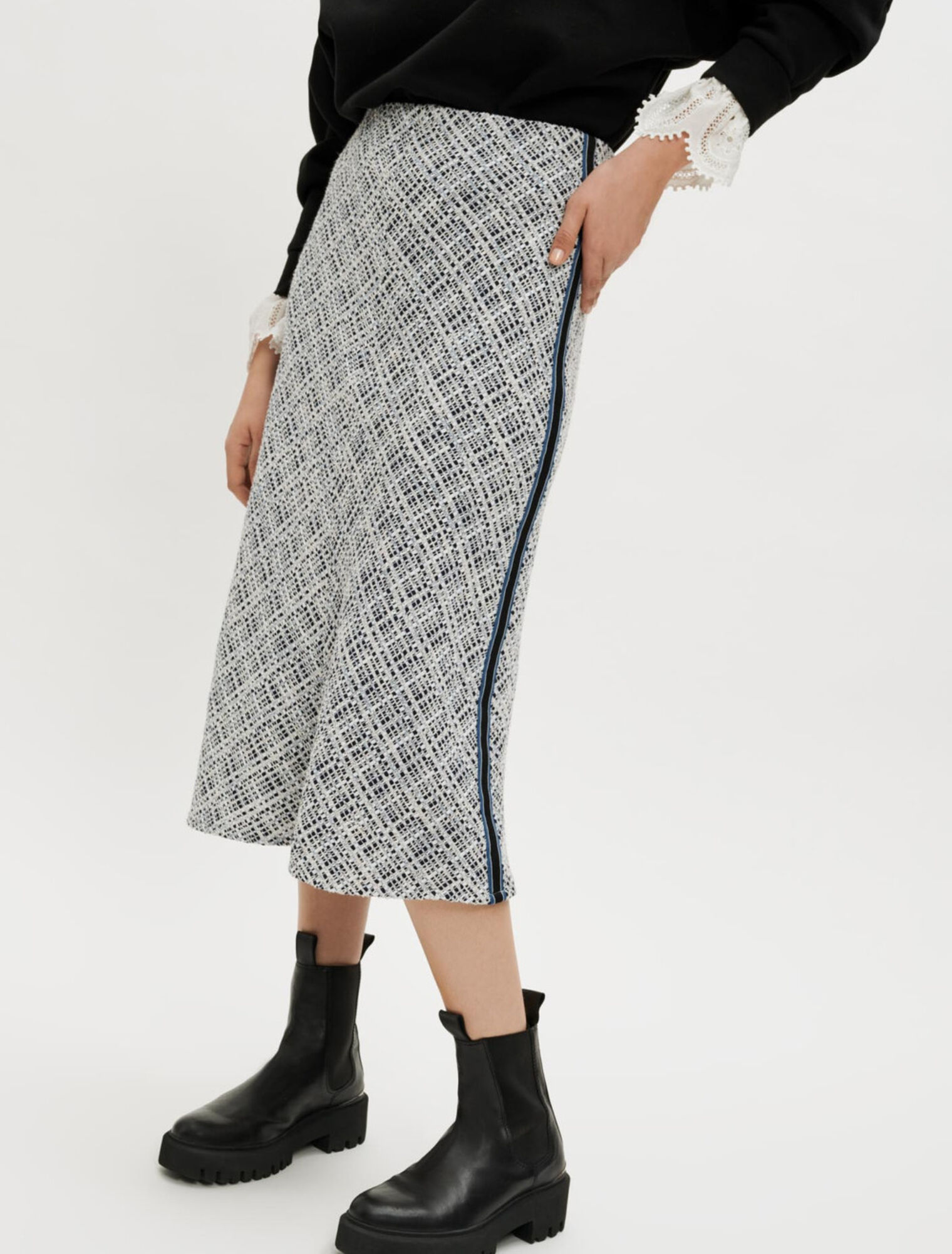 Midi-Rock aus Tweed