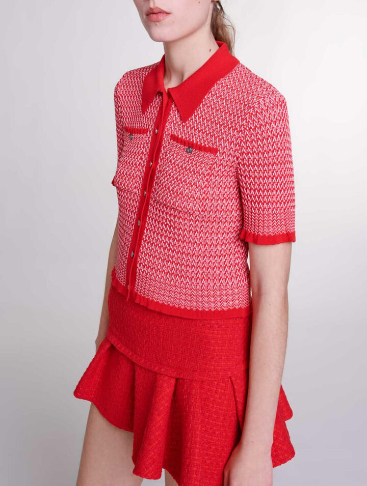 Asymmetrischer Minirock aus Tweed