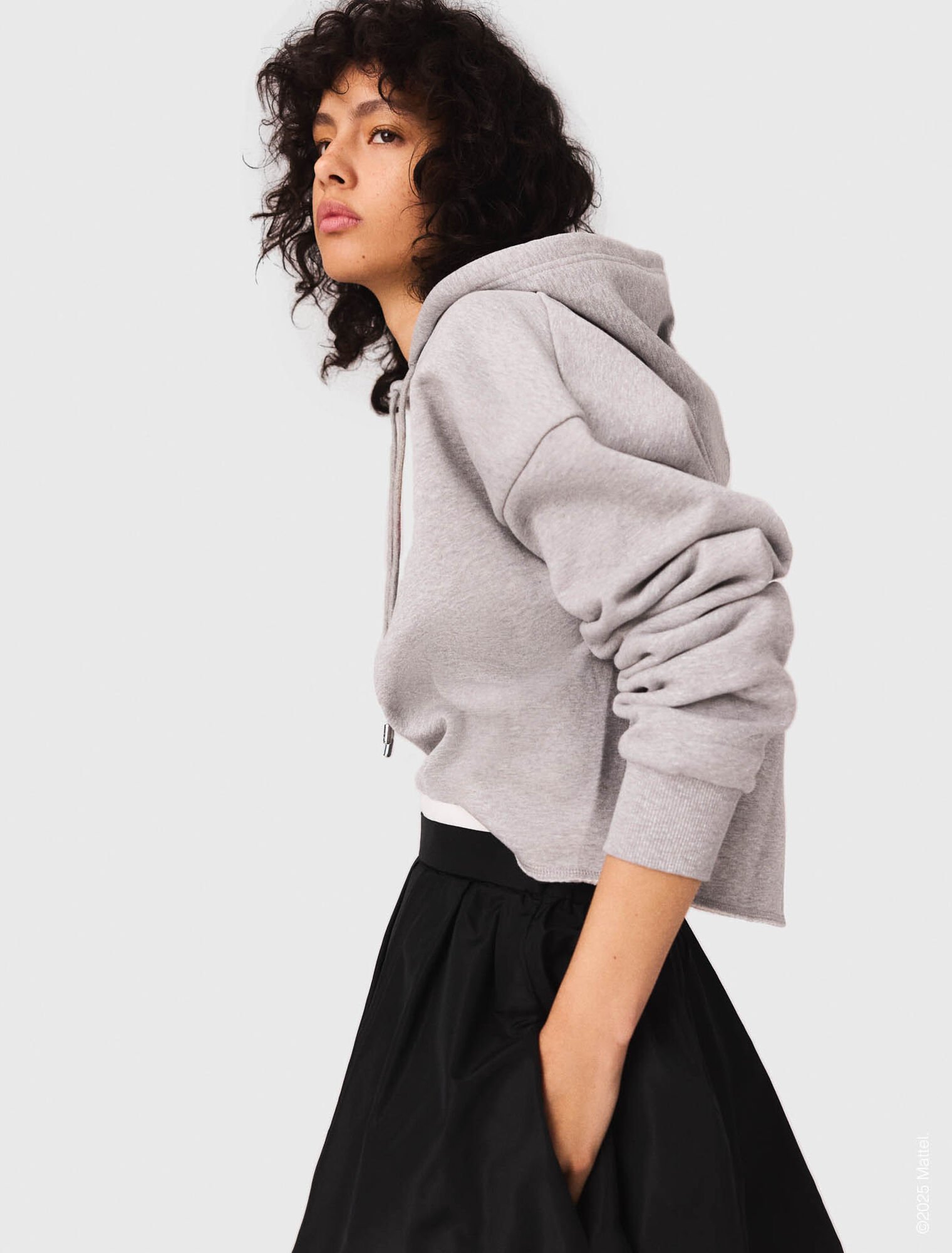 Crop-Sweatshirt mit gesticktem Logo