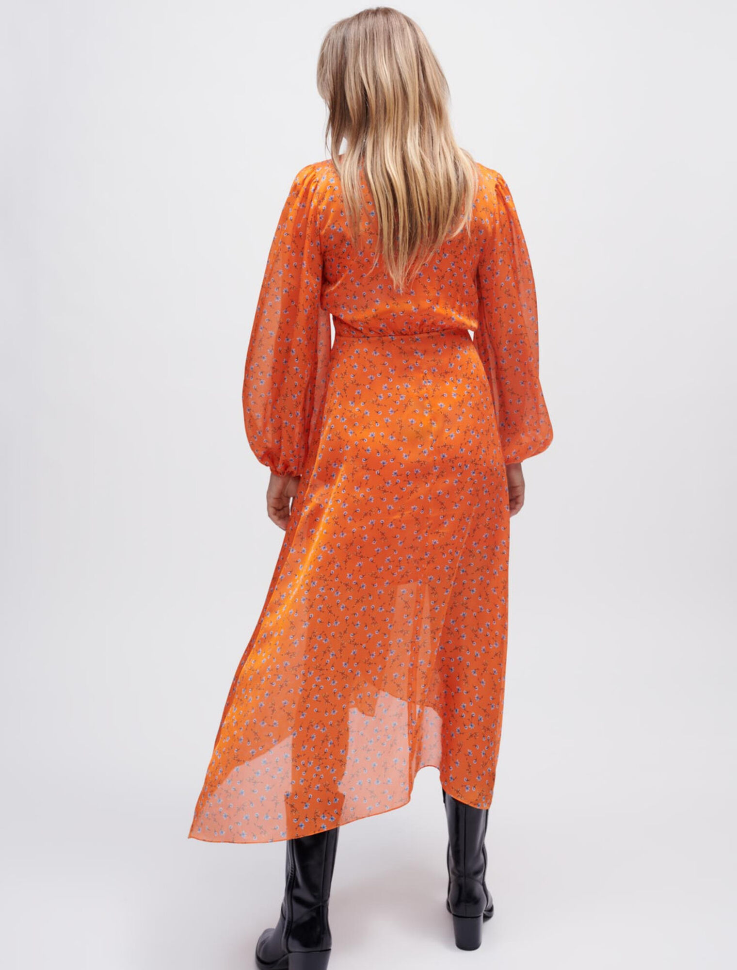 Kleid aus Satin mit Blumenprint