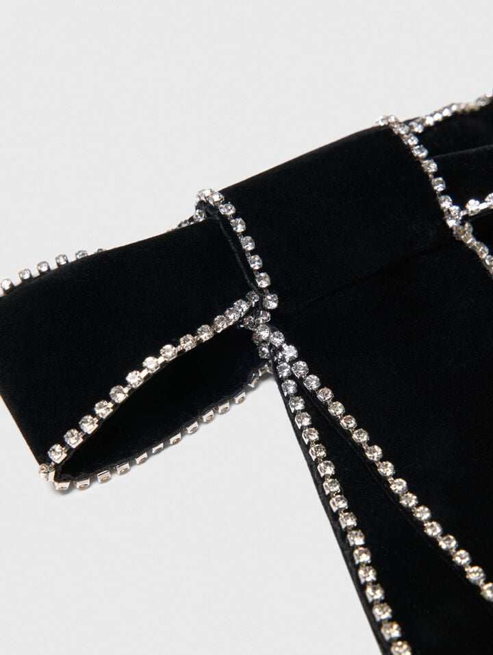 Haarspange Samtschleife mit Strass