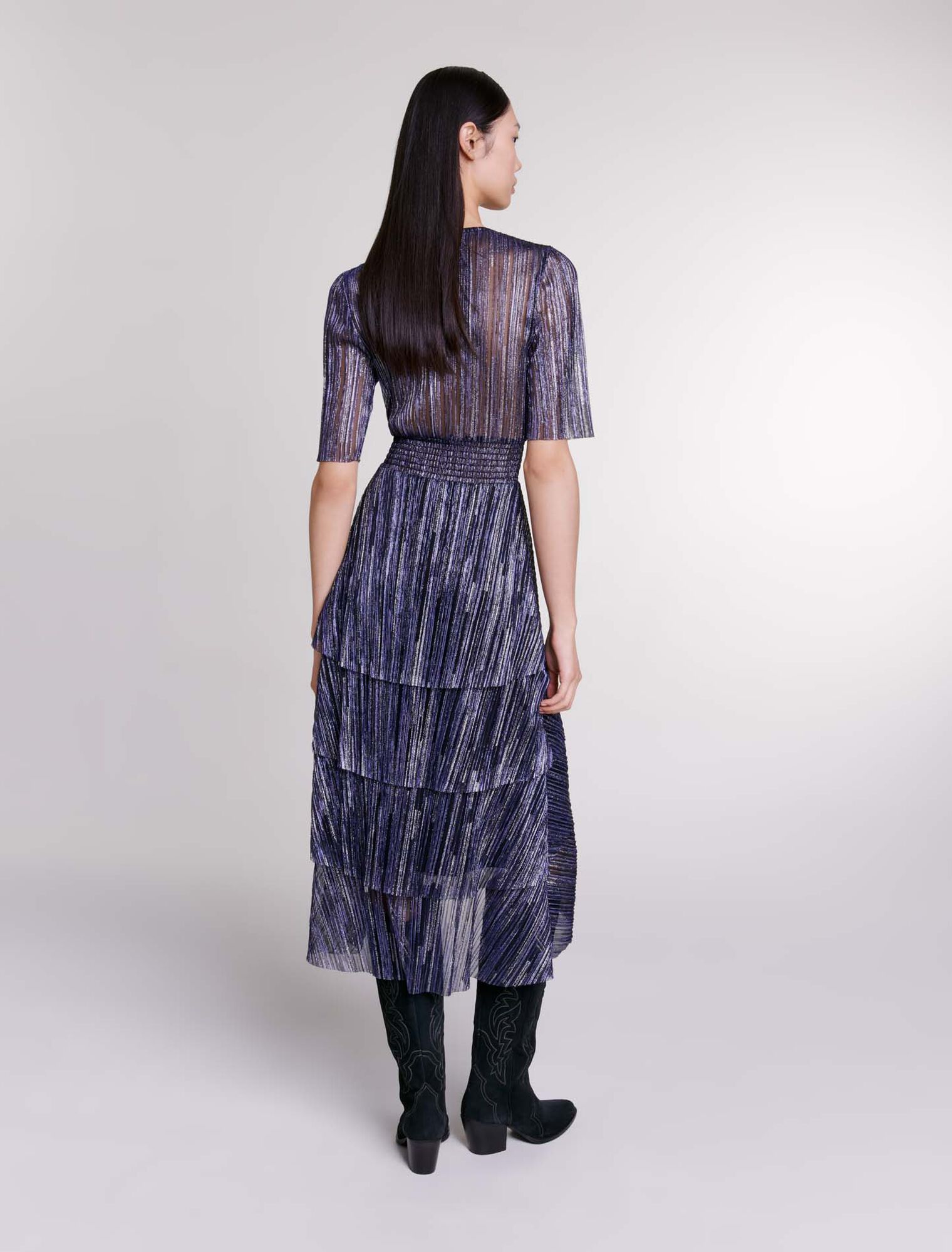 Lamé-Kleid mit Volants