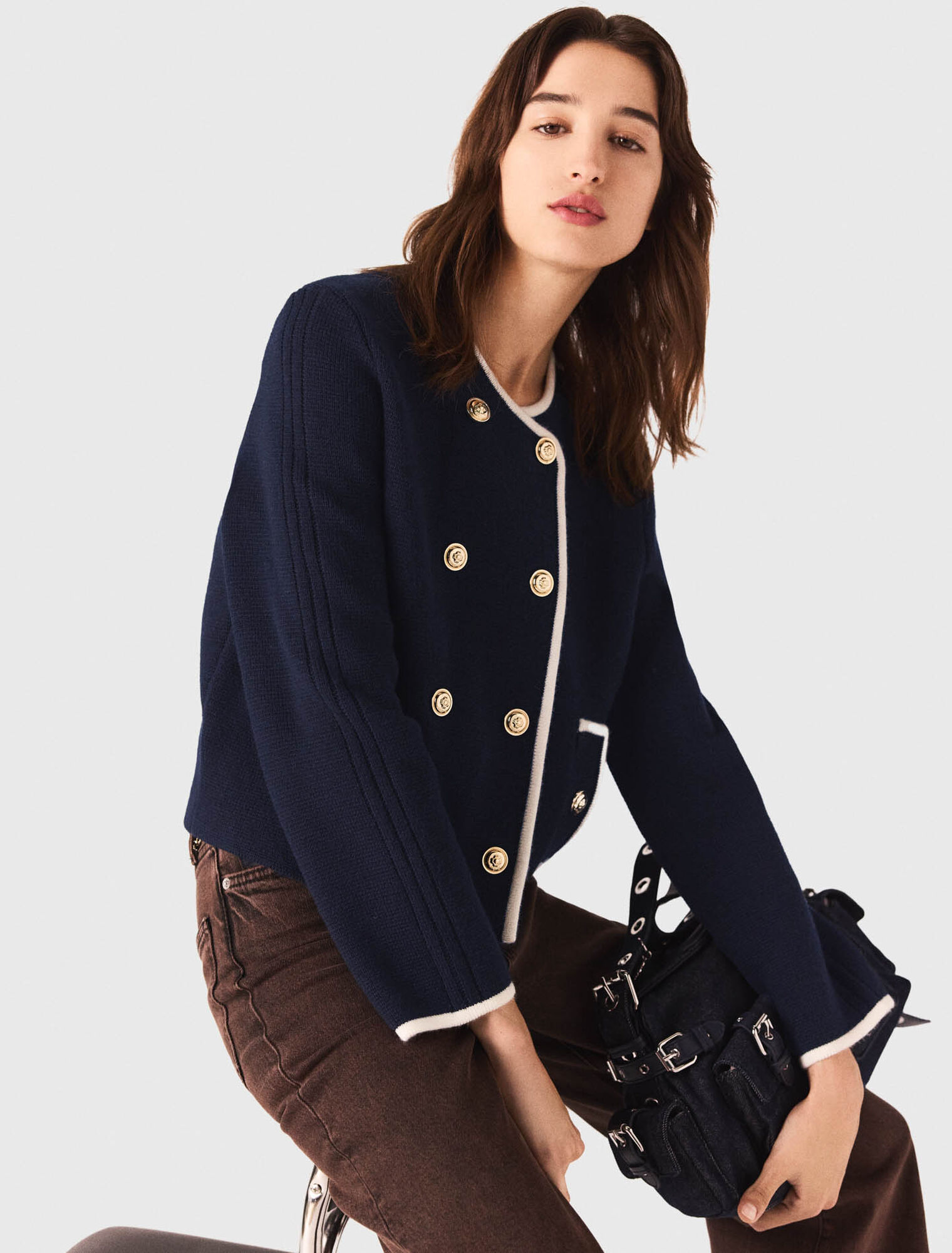 Strukturierte Strickjacke