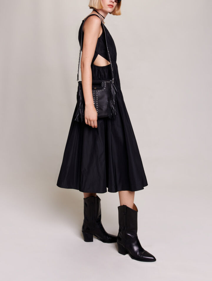 Taftkleid mit Cut-Out an der Taille
