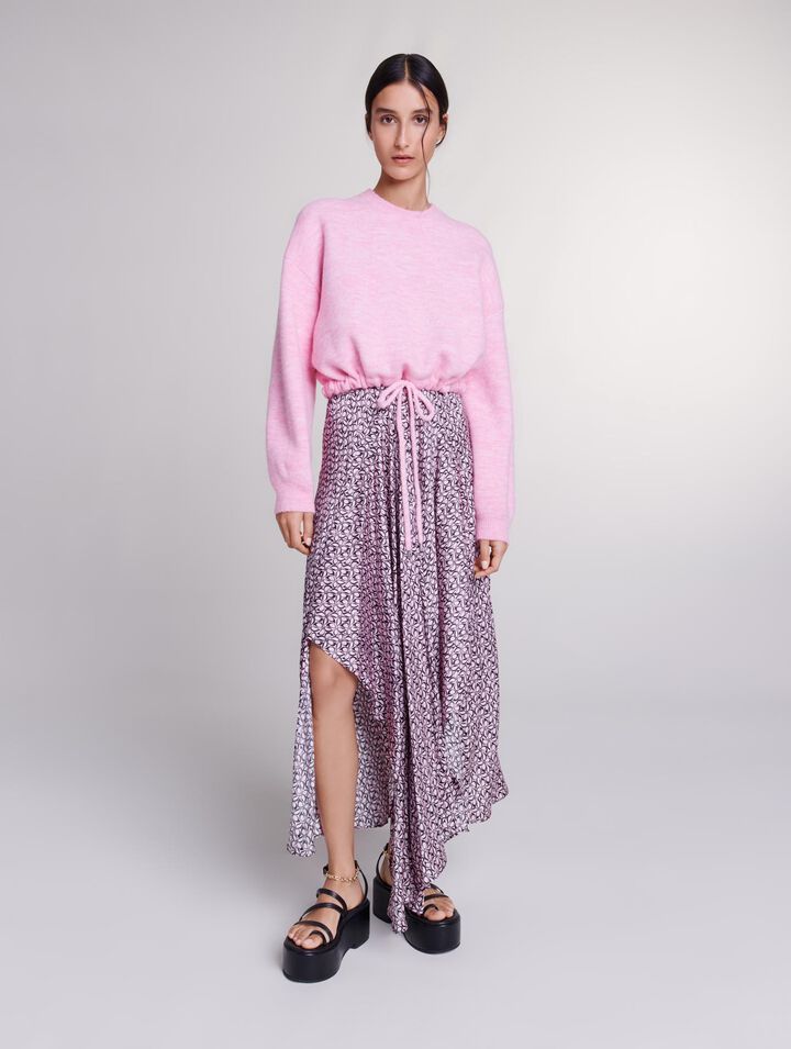 Kurzer Strickpulli mit Kordel