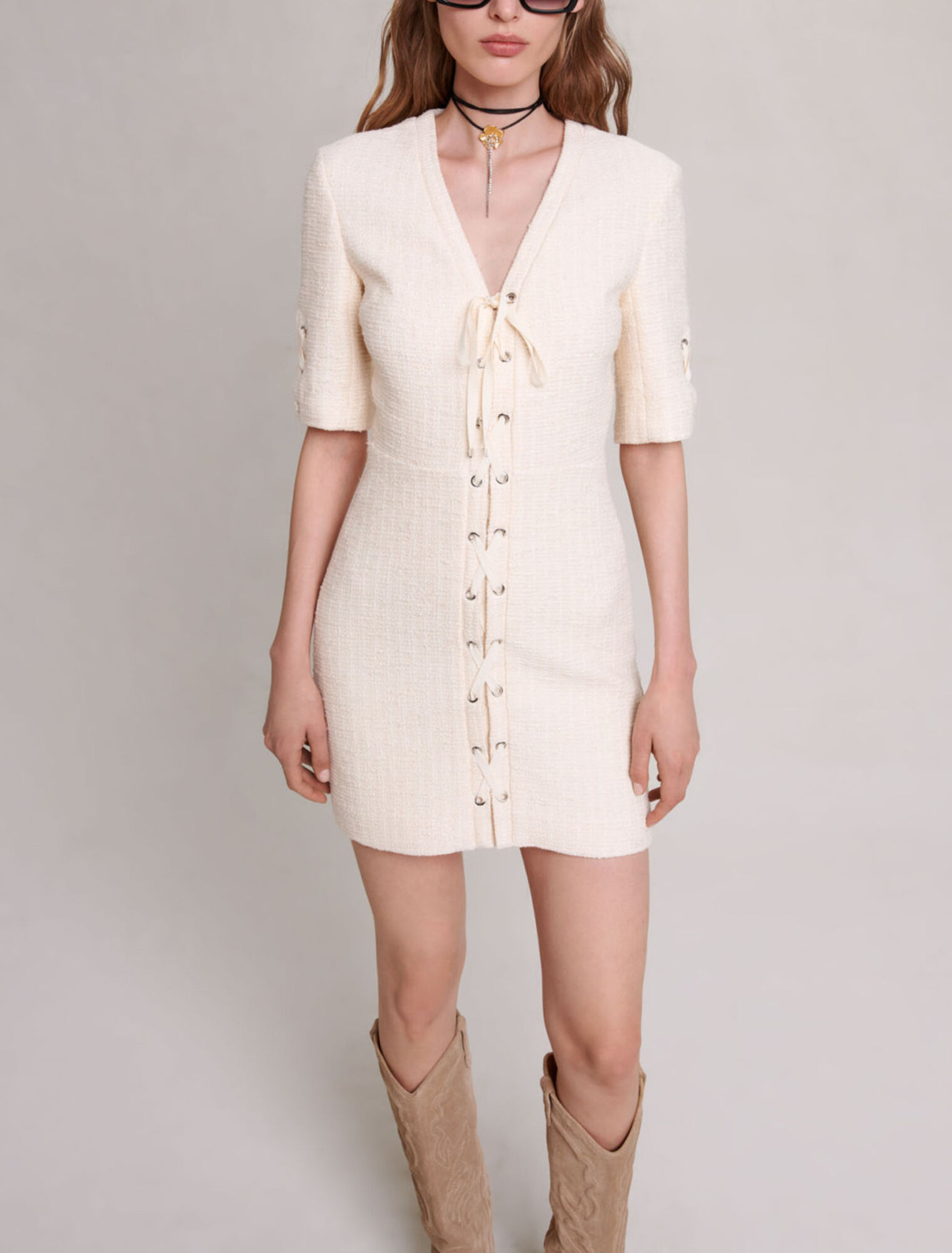 Kurzes Tweedkleid