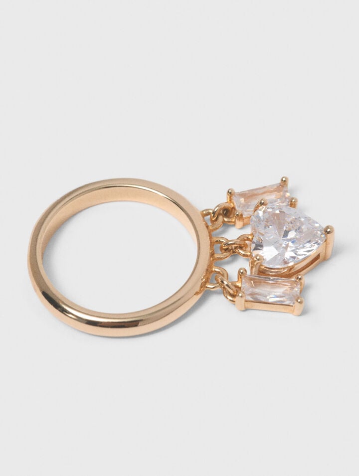 Goldfarbener Ring mit Strass