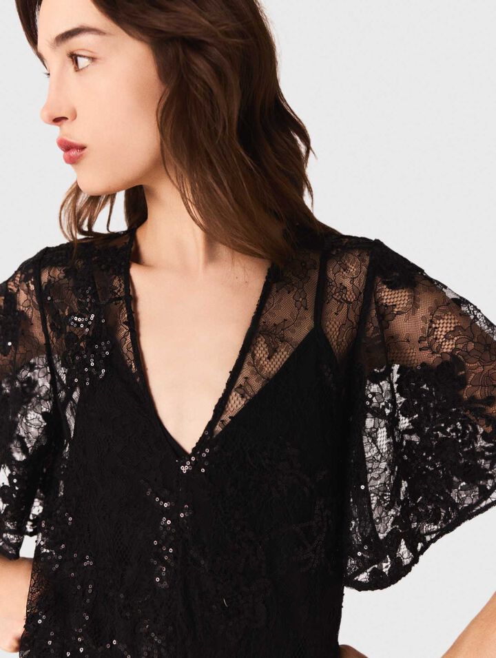 Langes Kleid aus Spitze