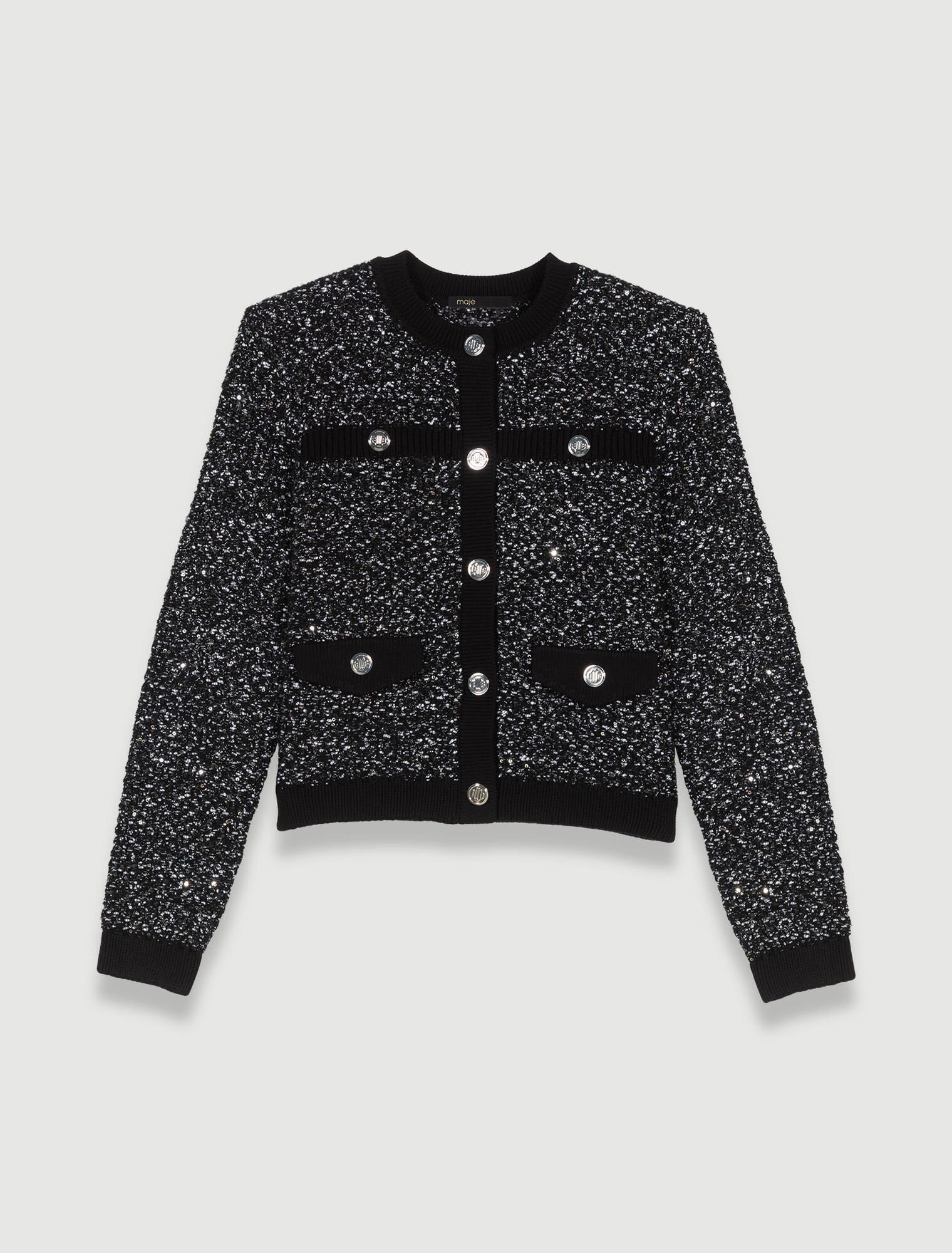 Kurzer Cardigan in Tweed-Optik