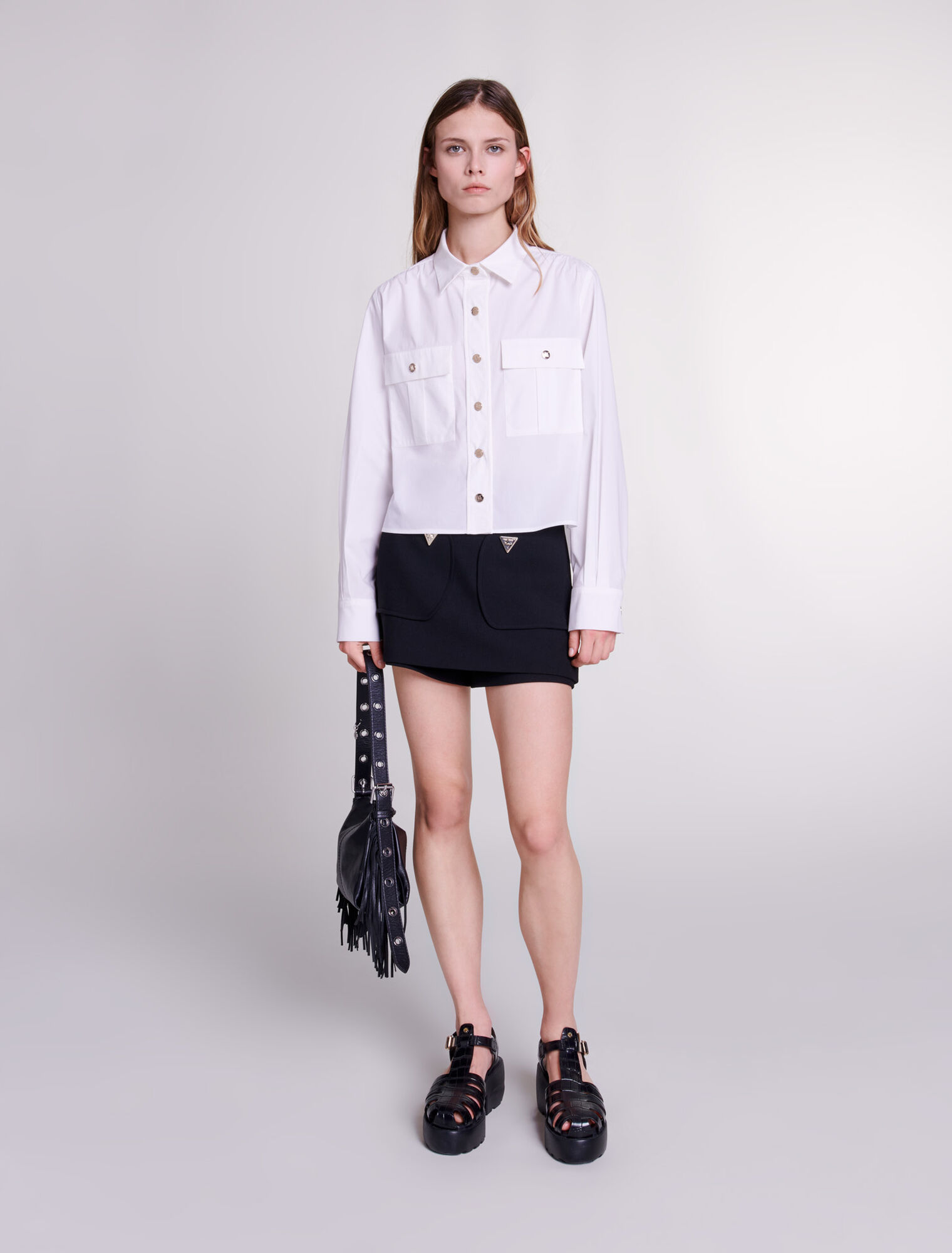 Kurze Bluse aus Baumwolle