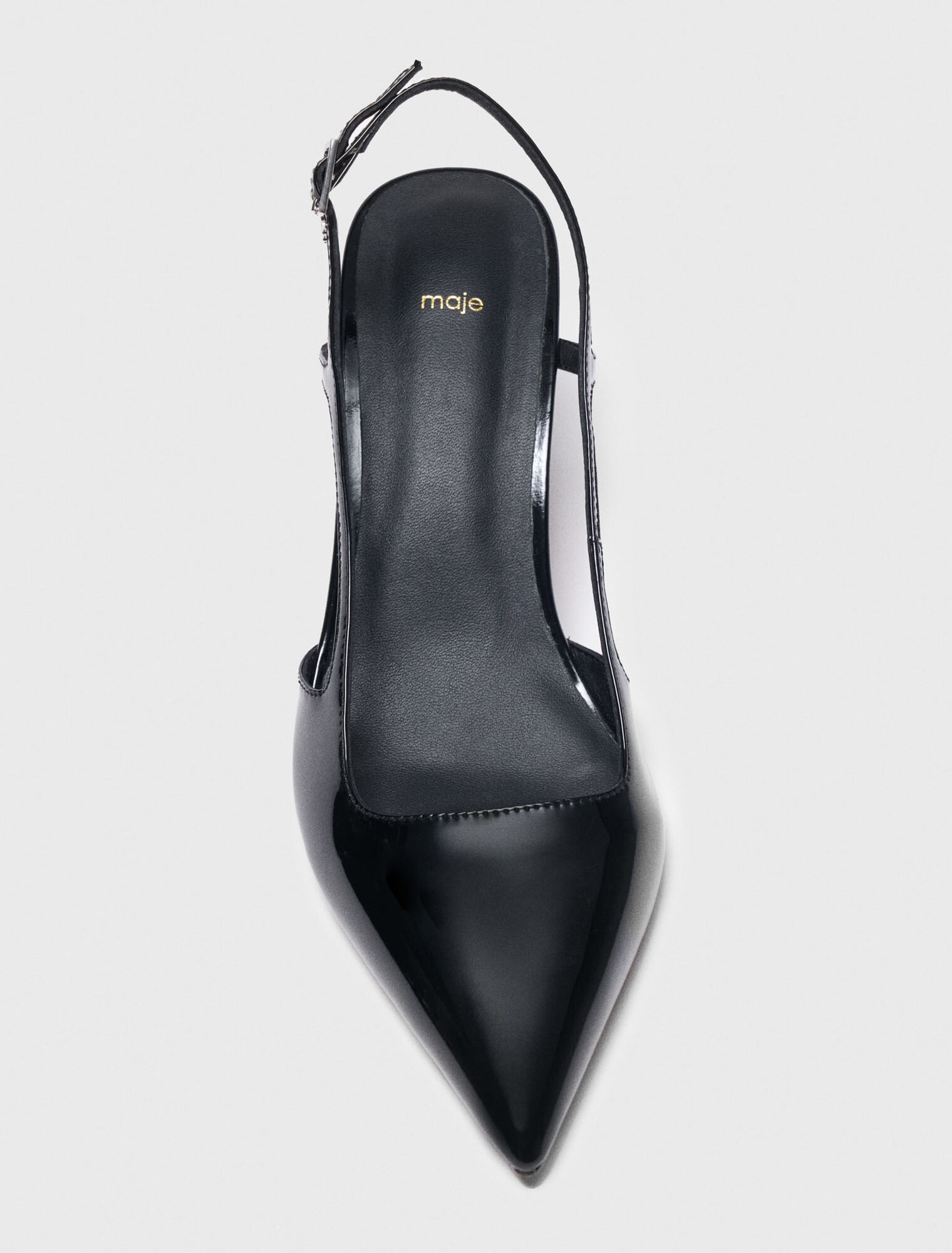 Slingback-Pumps aus Lackleder